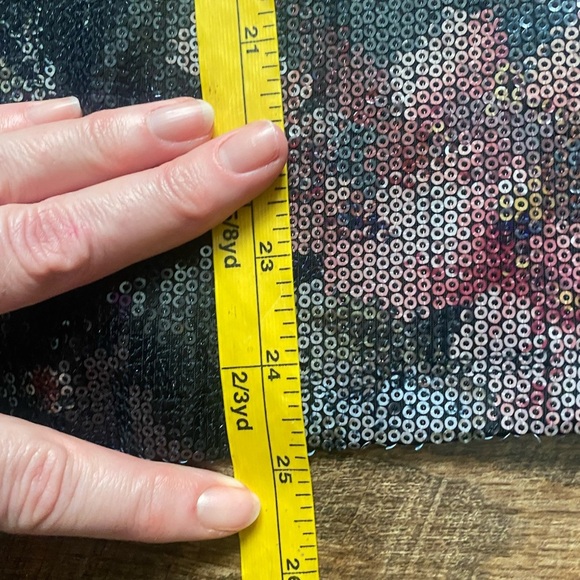 TRIBAL JEANS sexy sequin floral swing cami tank floral shiny sz M party date EUC - Picture 11 of 13